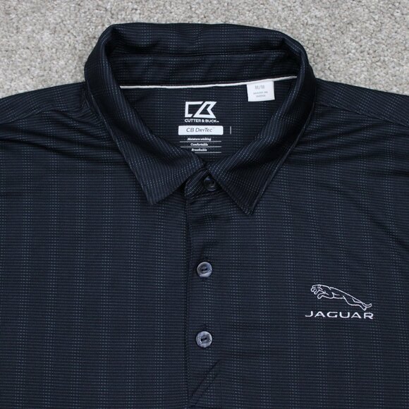 Cutter & Buck Jaguar Polo Shirt Men Medium Blue CB DryTec Polyester S/S Pullover - Picture 5 of 13
